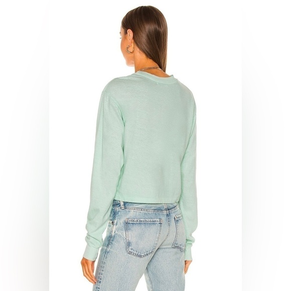 John Elliott Long Sleeve Cropped Tee, Mint, Size 3/L - Picture 4 of 11